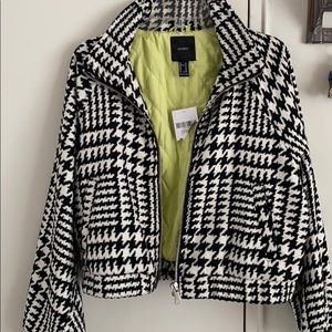 F21 houndstooth coat